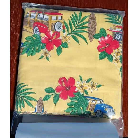 Contessa Balloon Valance Woodie Car Yellow Tropical Floral Curtain Tiki 72"x 15" - Picture 8 of 9